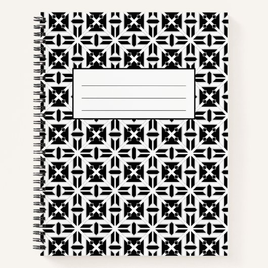 Elegant Black and White Geometric Pattern Notizblock (Vorderseite)