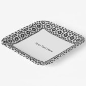 Elegant Black and White Geometric Pattern Pappteller (Gewinkelt)