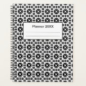 Elegant Black and White Geometric Pattern Planer (Vorderseite)