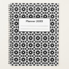 Elegant Black and White Geometric Pattern Planer