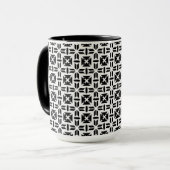 Elegant Black and White Geometric Pattern Tasse (Vorderseite Links)