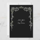 Elegant black and white Gothic wedding Invitation Einladung (Rückseite)