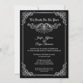 Elegant black and white Gothic wedding Invitation Einladung (Vorderseite)