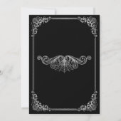 Elegant black and white Gothic wedding Invitation Einladung (Rückseite)