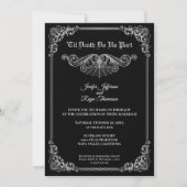 Elegant black and white Gothic wedding Invitation Einladung (Vorderseite)