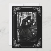 Elegant black and white Gothic wedding Invitation Einladung (Rückseite)