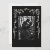 Elegant black and white Gothic wedding Invitation Einladung (Rückseite)