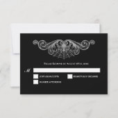 Elegant black and white Gothic Wedding RSVP Card Karte (Vorderseite)