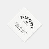 Elegant Black and White Grad Hat Graduation  Serviette (Ecke)