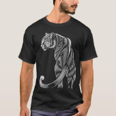Elegant Black and White Leopard - Leopard Line Art T-Shirt (Vorderseite)