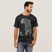 Elegant Black and White Leopard - Leopard Line Art T-Shirt (Vorne ganz)
