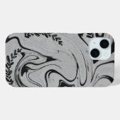 Elegant Black and White Marble Leaf Swirl iPhone 1 Case-Mate iPhone Hülle (Rückseite (Horizontal))