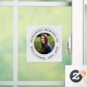 Elegant Black and White Memorial Design Fensteraufkleber (Zuhause)