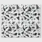 Elegant black and white merry Christmas Geschenkpapier (Flach)