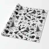 Elegant black and white merry Christmas  Geschenkpapier (Ungerollt)