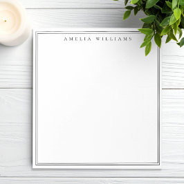 Elegant Black and White Minimalist Two Border Notizblock