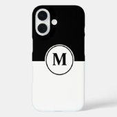 Elegant Black and White Monogram iPhone Case (Rückseite)