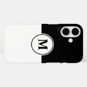 Elegant Black and White Monogram iPhone Case (Rückseite (Horizontal))