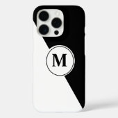 Elegant Black and White Monogram iPhone Case (Rückseite)