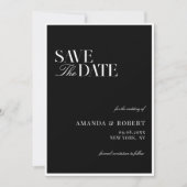 Elegant Black and White Old Money Wedding Save The Date (Vorderseite)
