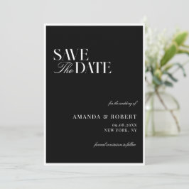 Elegant Black and White Old Money Wedding Save The Date