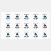 Elegant Black and White Personalized Graduation La Etiketten (Blatt)