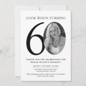 Elegant Black and White Photo Birthday Einladung (Vorderseite)