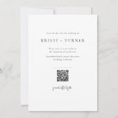 Elegant Black and White Photo QR Code Wedding Save The Date (Rückseite)