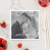 Elegant Black And White Photo Wedding Serviette (Beispiel)