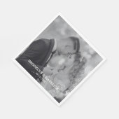 Elegant Black And White Photo Wedding Serviette (Ecke)