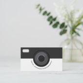 Elegant Black and White Photographer Business Card Visitenkarte (Stehend Vorderseite)