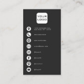 Elegant Black and White Photographer Business Card Visitenkarte (Rückseite)