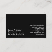 Elegant Black and White Polka Dot Floral Visitenkarte (Rückseite)