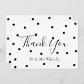 Elegant Black and White Polka Dots Danke (Vorne/Hinten)
