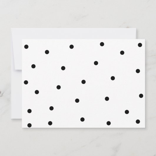 Elegant Black and White Polka Dots Danke (Rückseite)