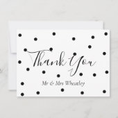Elegant Black and White Polka Dots Danke (Vorderseite)