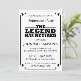 Elegant Black and White Retirement party Einladung