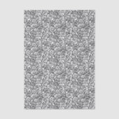 Elegant Black and White Roses Chic Floral Pattern  Seidenpapier (Vorderseite)