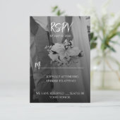 Elegant Black And White RSPV Card RSVP Karte (Stehend Vorderseite)