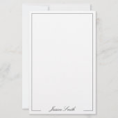 Elegant Black and White Script Monogram Briefpapier (Vorderseite)
