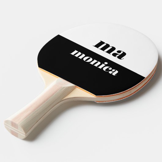 Elegant Black and White script monogram initial  Tischtennis Schläger (Vorderseite)