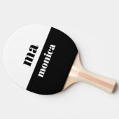 Elegant Black and White script monogram initial  Tischtennis Schläger (Seitenansicht)