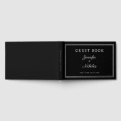 Elegant Black And White Script Wedding Gästebuch (Voll)