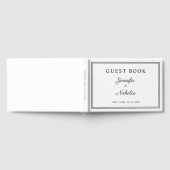 Elegant Black And White Script Wedding Gästebuch (Voll)