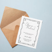Elegant Black and White Script Wedding Invitation  Einladung