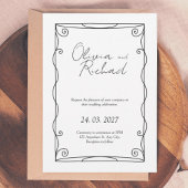 Elegant Black and White Script Wedding Invitation  Einladung