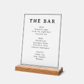 Elegant Black and White Typographic Bar Menu Acrylschild (Winkel)