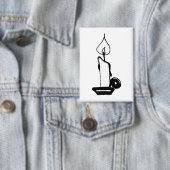 Elegant Black And White Vintage Burning Candle Button (Insitu)