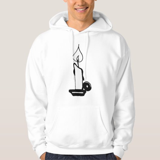 Elegant Black And White Vintage Burning Candle Hoodie (Vorderseite)