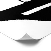 Elegant Black And White Vintage Burning Candle Poster (Ecke)